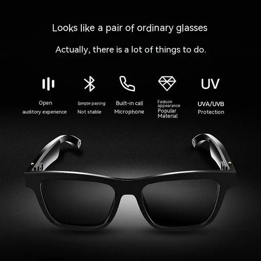 Smart Glasses Black Technology Headset Bluetooth Sunglasses - ZYVEXO