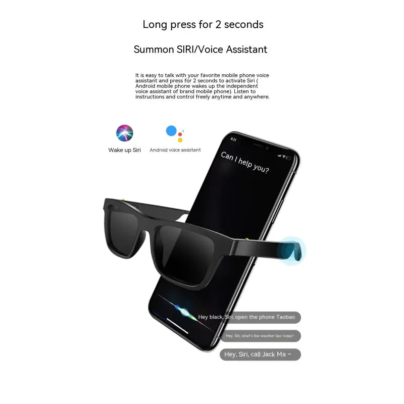 Smart Glasses Black Technology Headset Bluetooth Sunglasses - ZYVEXO