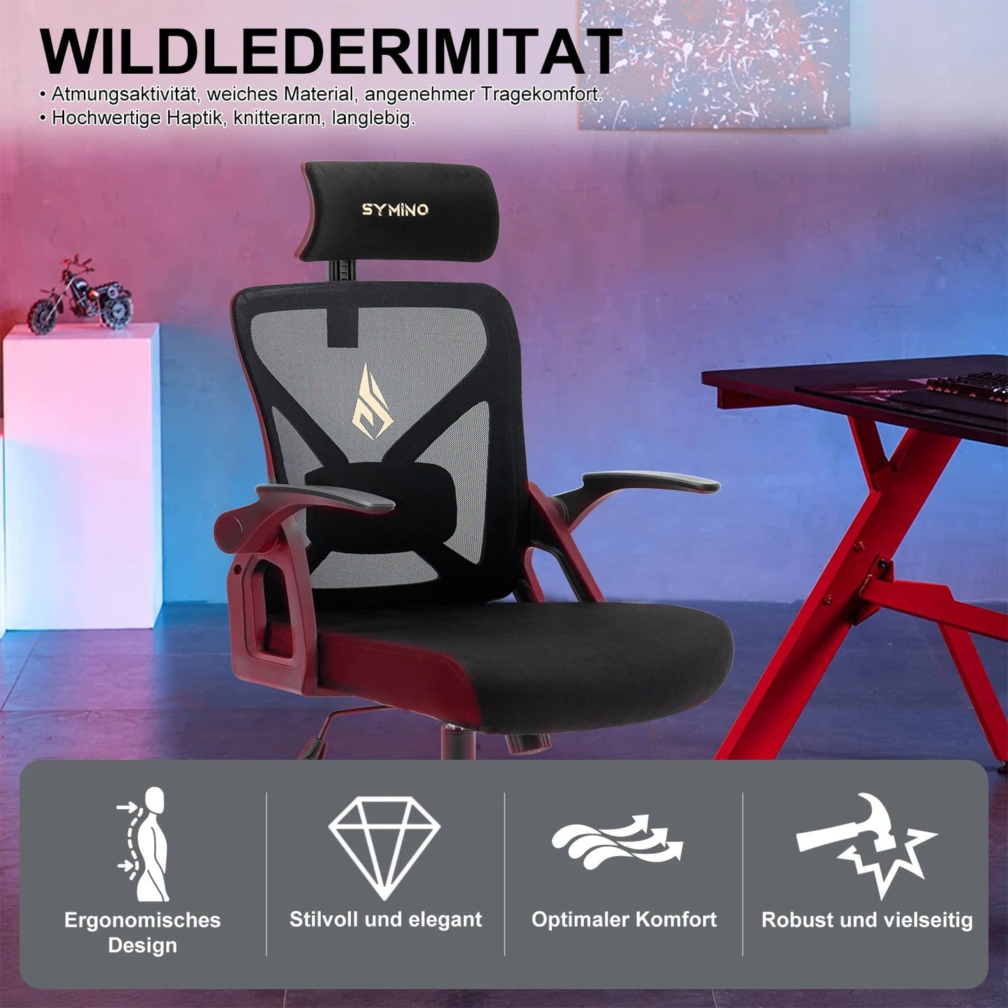 Symino Office Chair With Adjustable Headrest - ZYVEXO