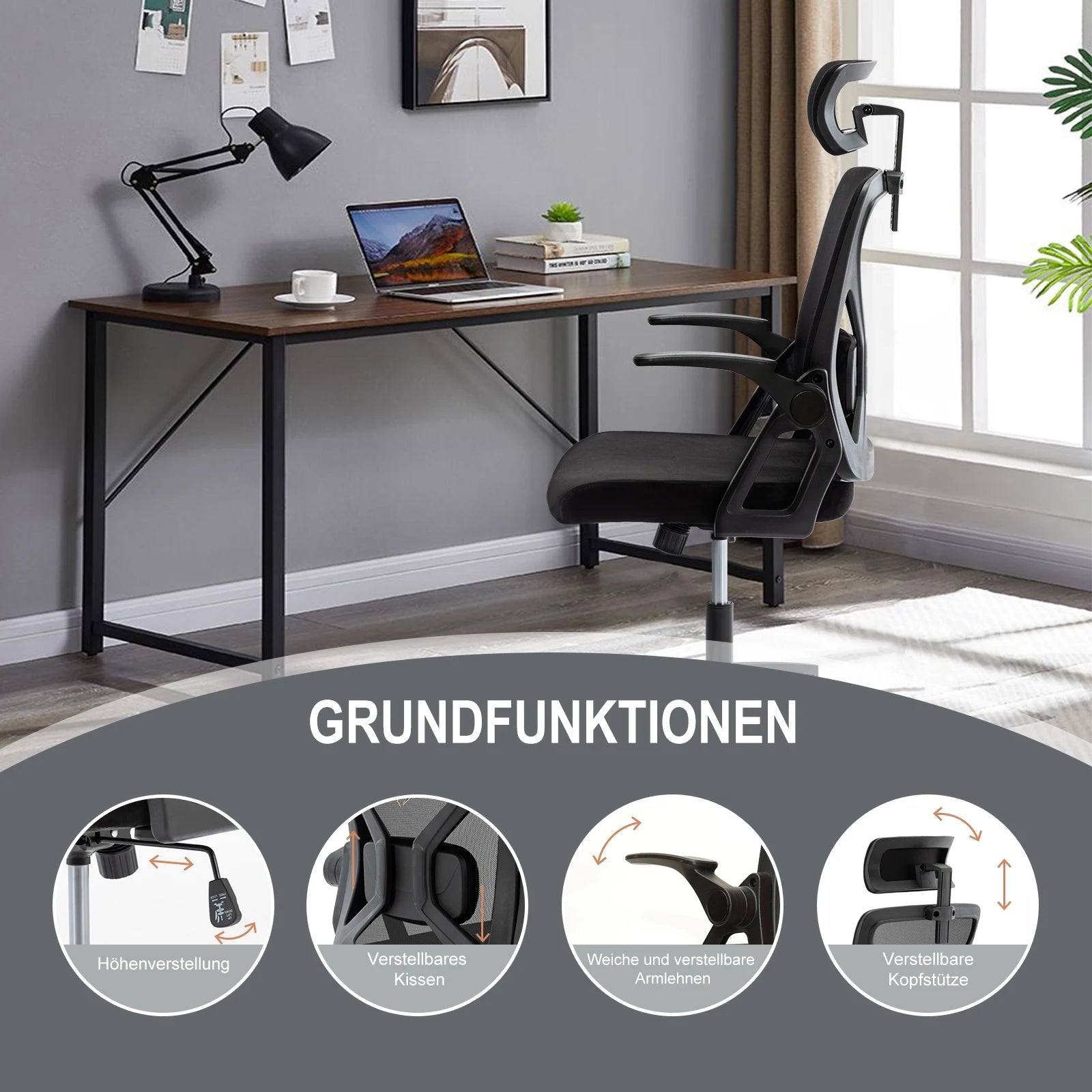 Symino Office Chair With Adjustable Headrest - ZYVEXO