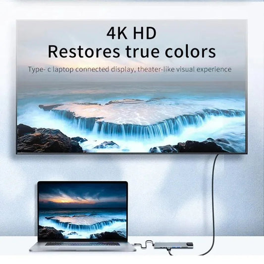 USB C Hub 8In1 7in2 7in1 Type C 3.1 To 4K HDMI Adapter - ZYVEXO