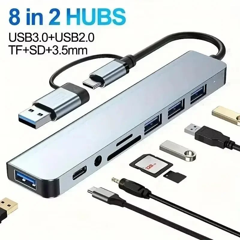 USB C Hub 8In1 7in2 7in1 Type C 3.1 To 4K HDMI Adapter - ZYVEXO